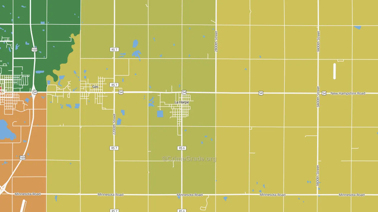La Harpe, KS Map of Arson Rates