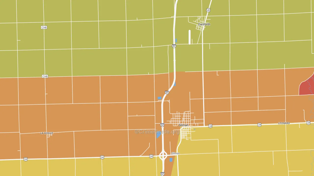 La Hogue, IL Map of Arson Rates