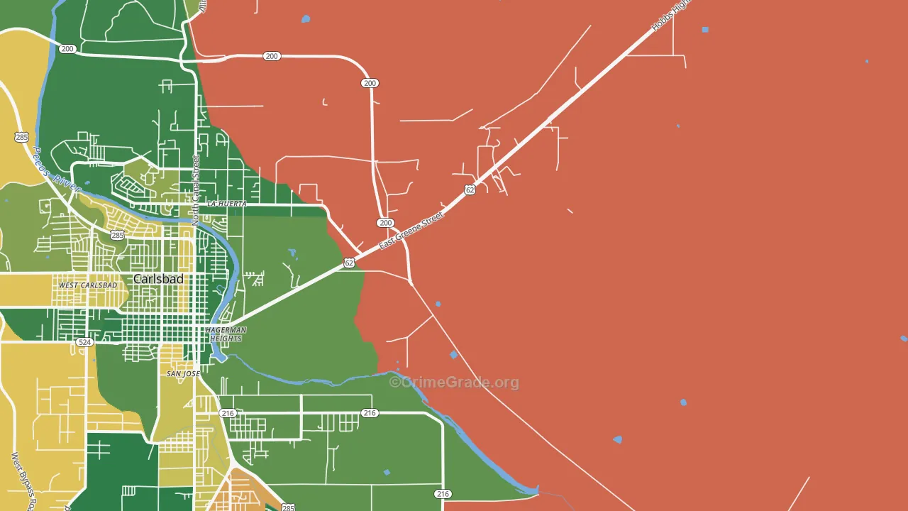 La Huerta, NM Map of Arson Rates