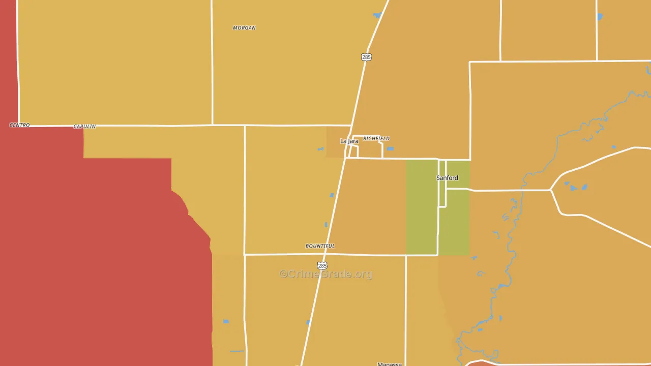 La Jara, CO Map of Arson Rates