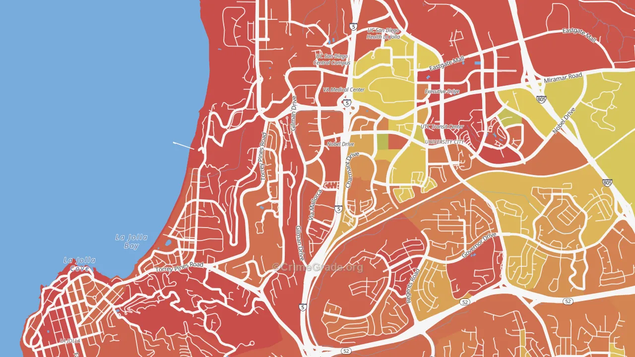 La Jolla Village, La Jolla, CA Map of Arson Rates