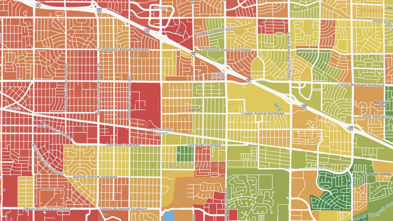 La Mesa, Albuquerque, NM Map of Arson Rates