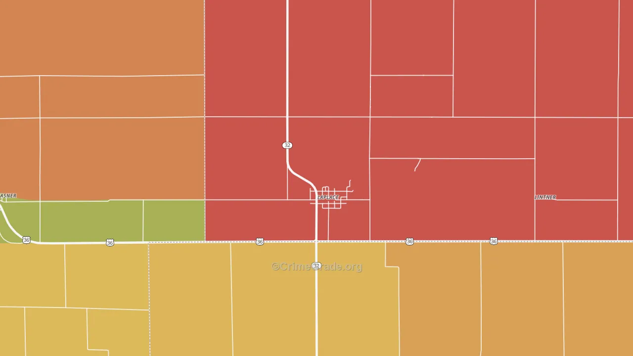 La Place, IL Map of Arson Rates
