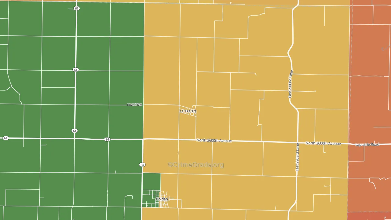 La Prairie, IL Map of Arson Rates