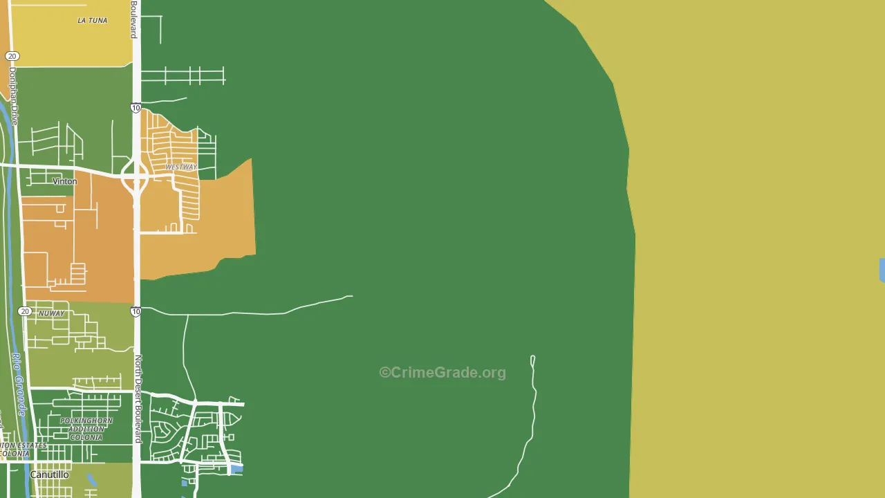 La Tuna, TX Map of Arson Rates