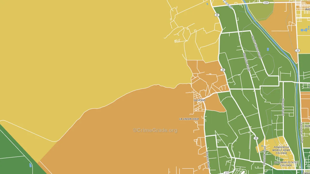 La Union, NM Map of Arson Rates