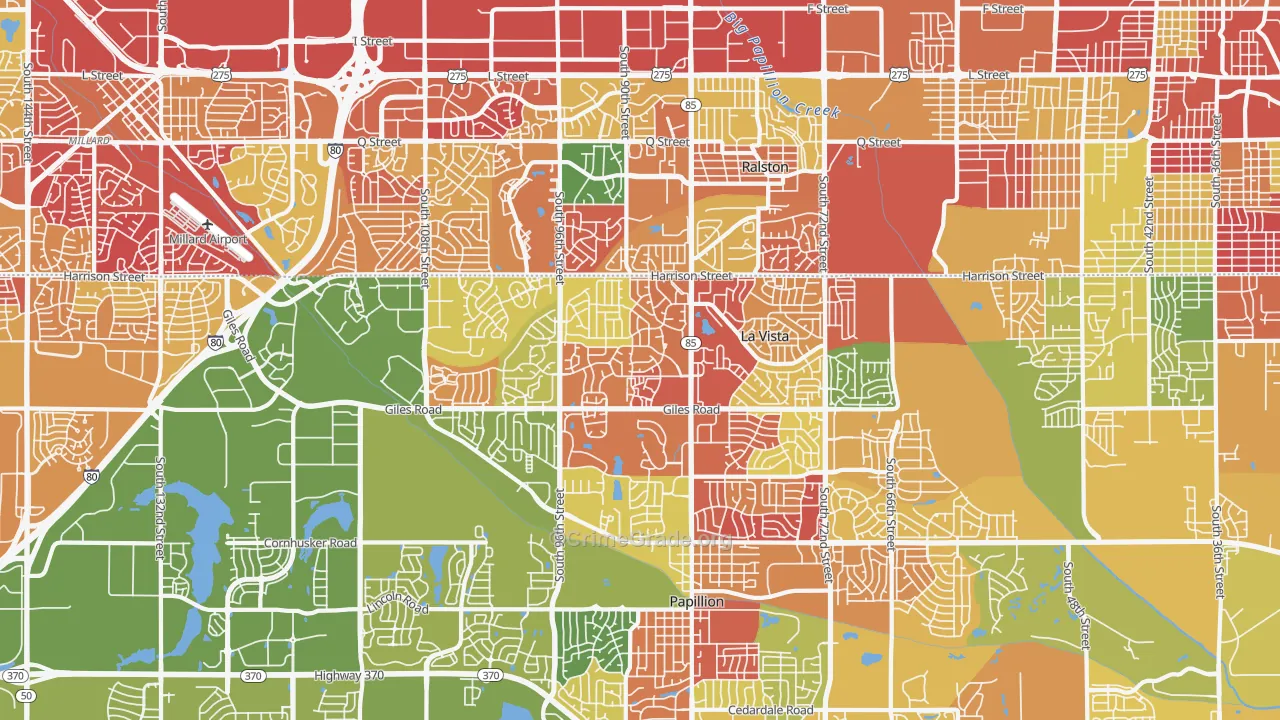La Vista, NE Map of Arson Rates