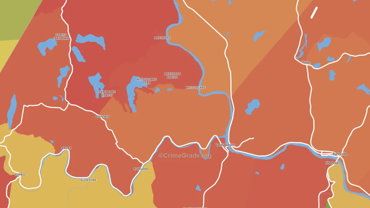 Lackawaxen, PA Map of Arson Rates