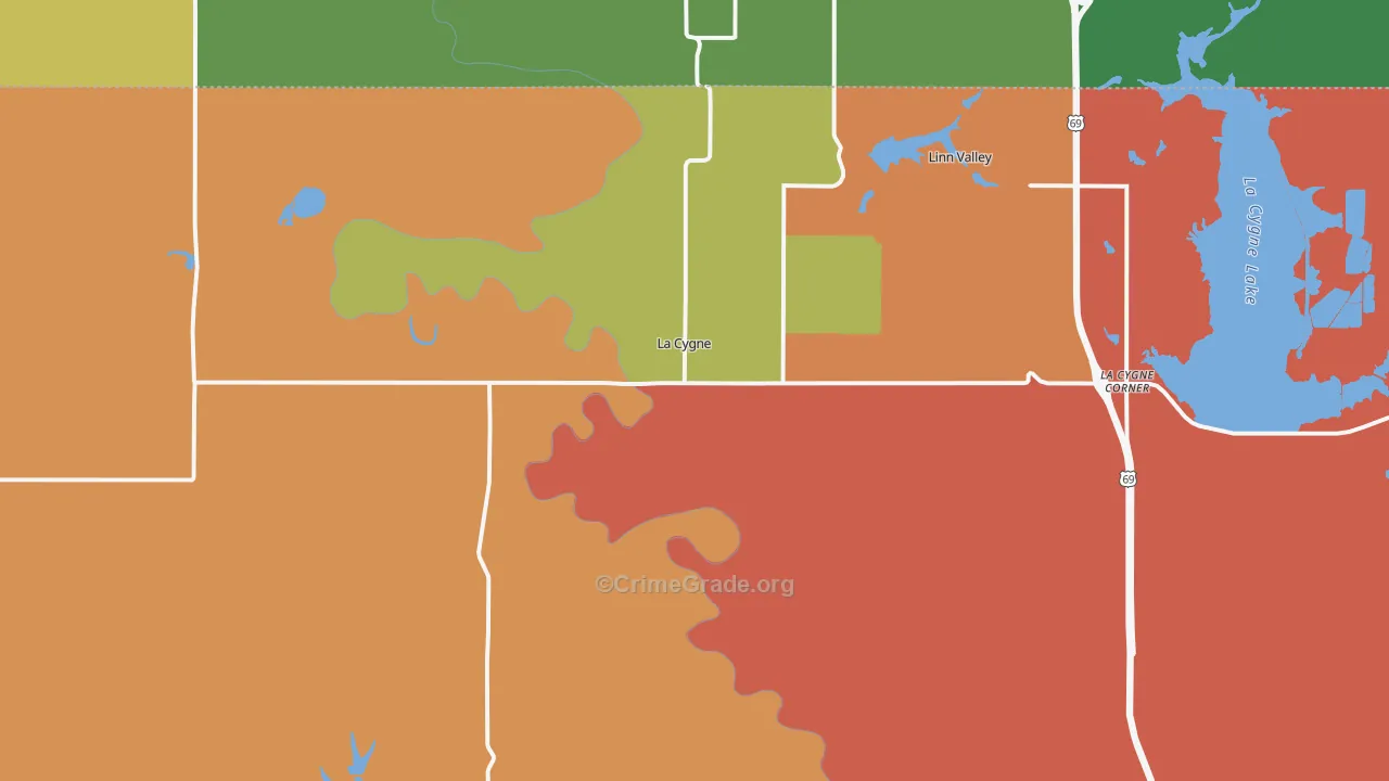 Lacygne, KS Map of Arson Rates