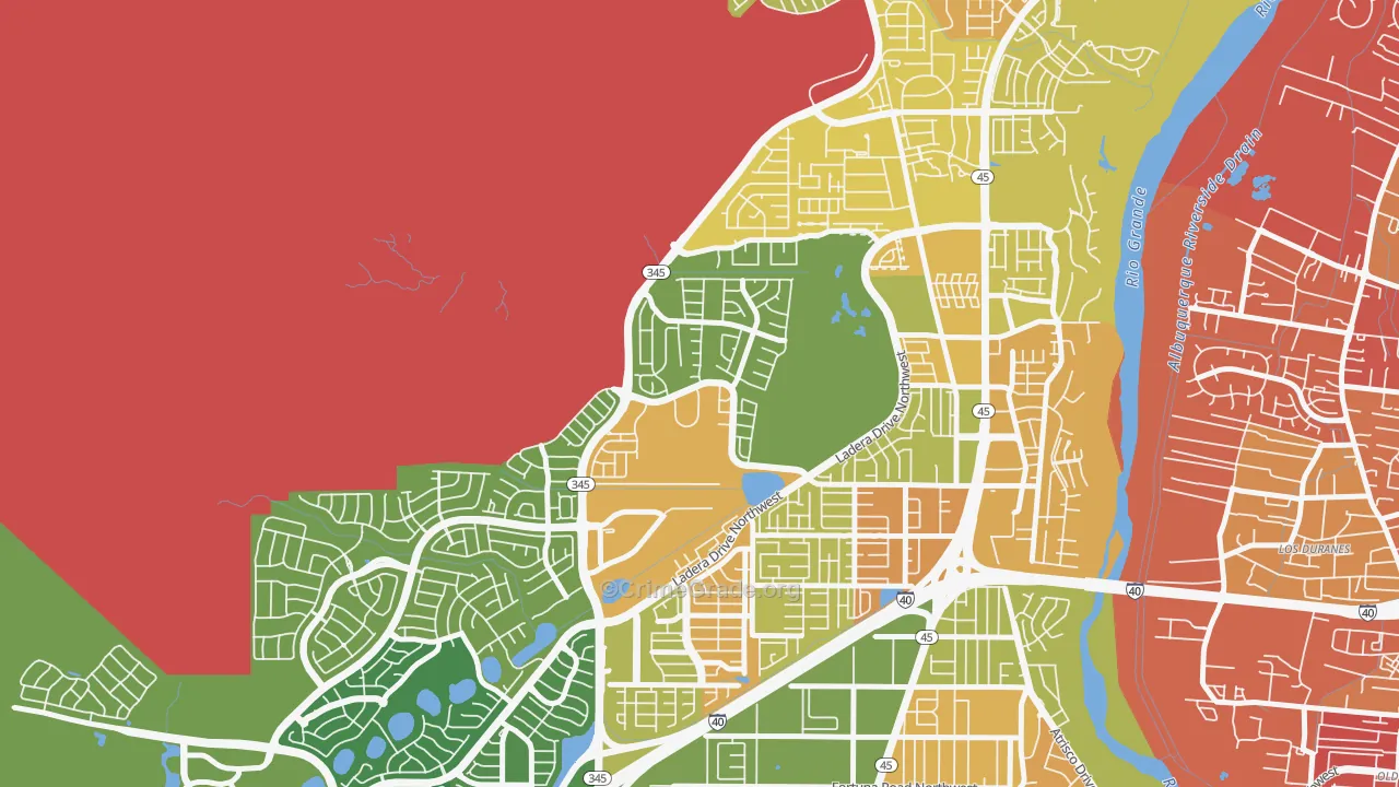 Ladera West, Albuquerque, NM Map of Arson Rates
