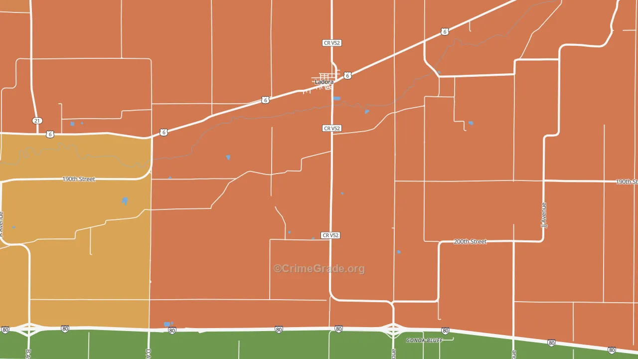 Ladora, IA Map of Arson Rates