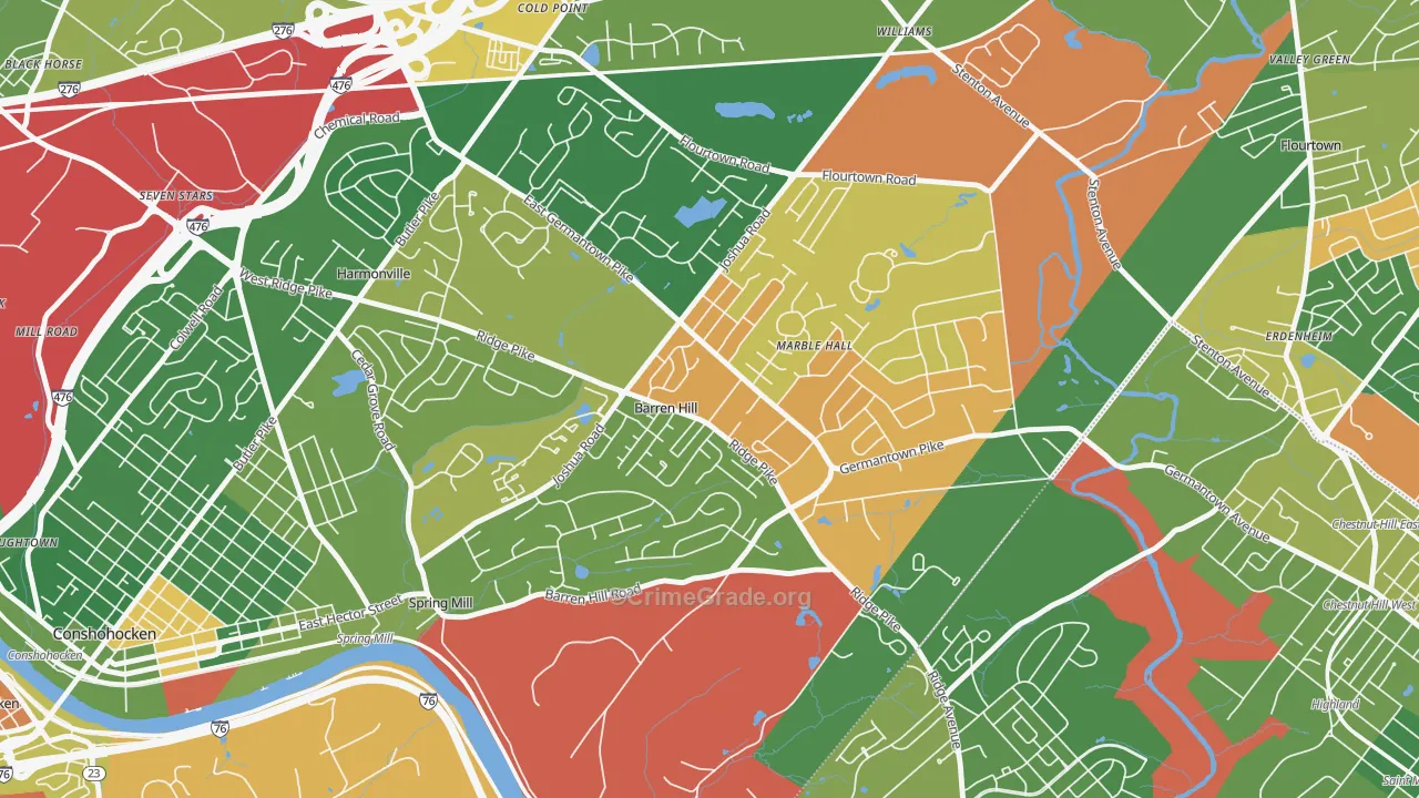 Lafayette Hill, PA Map of Arson Rates