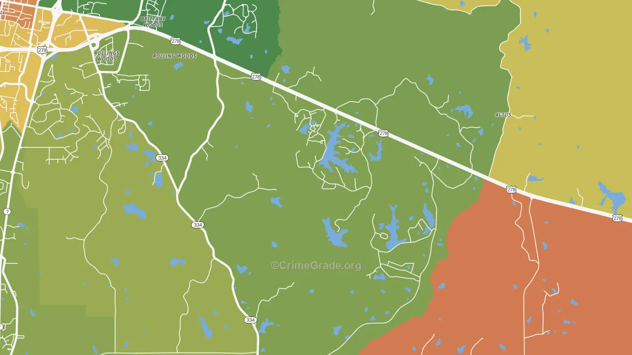 Lafayette Springs, MS Map of Arson Rates
