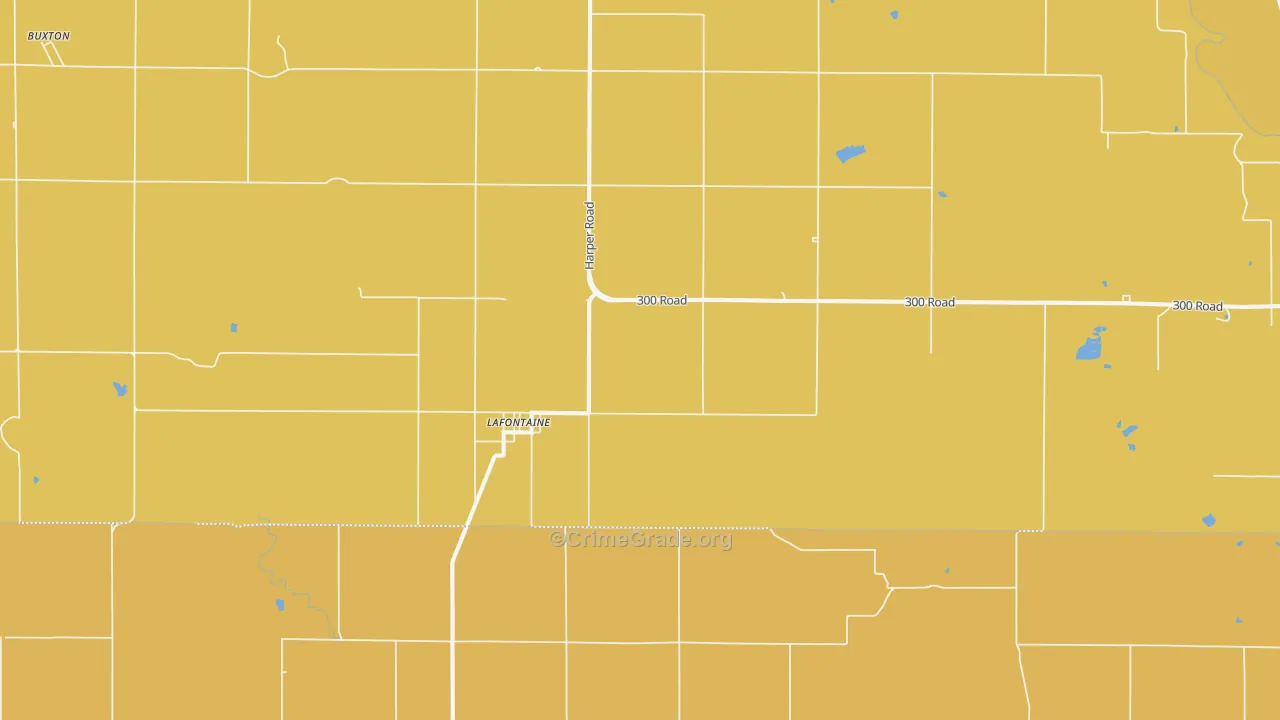 Lafontaine, KS Map of Arson Rates