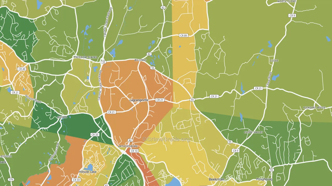 Lagrangeville, NY Map of Arson Rates