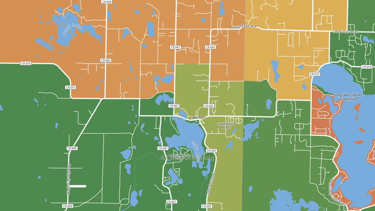 Lake Ann, MI Map of Arson Rates