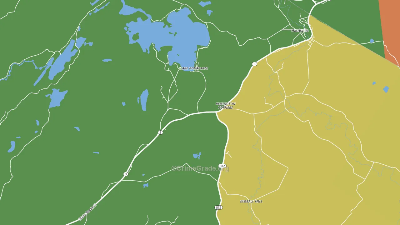 Lake Bonaparte, NY Map of Arson Rates