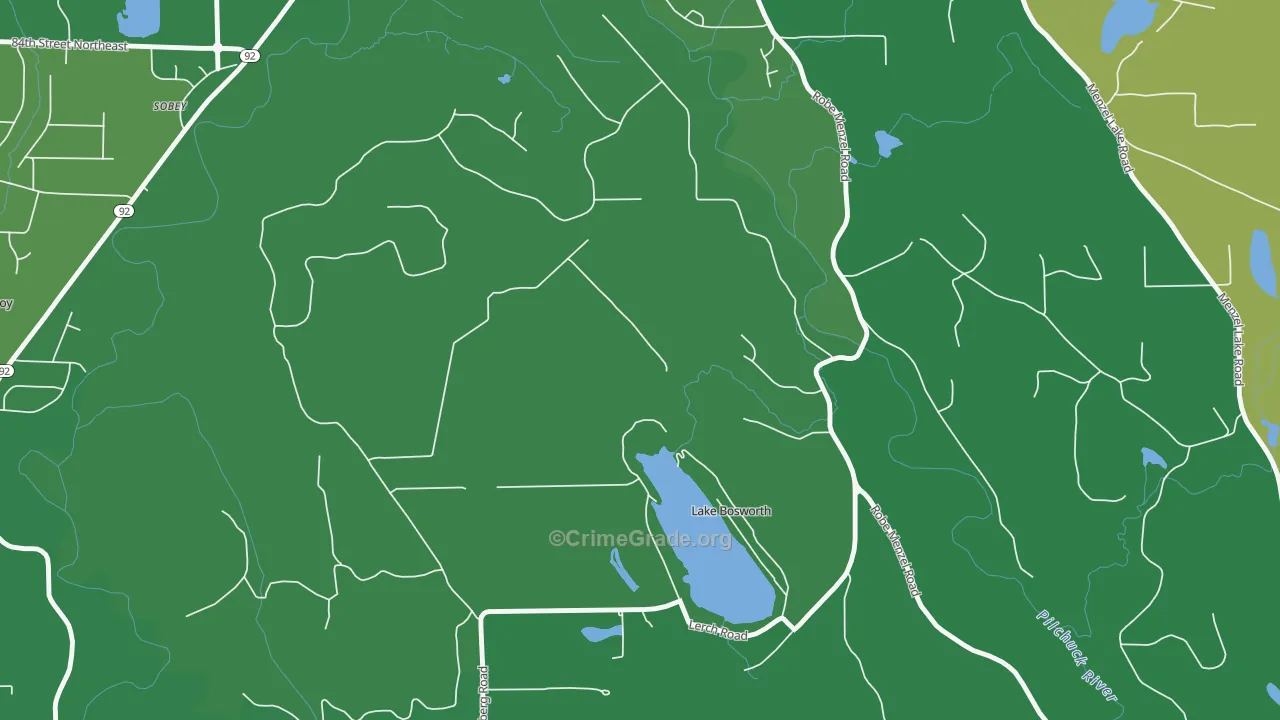 Lake Bosworth, WA Map of Arson Rates