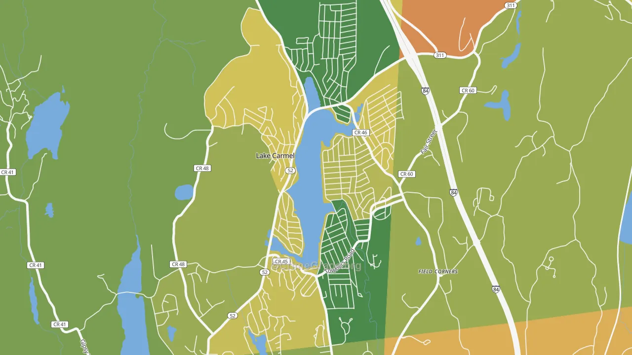 Lake Carmel, NY Map of Arson Rates