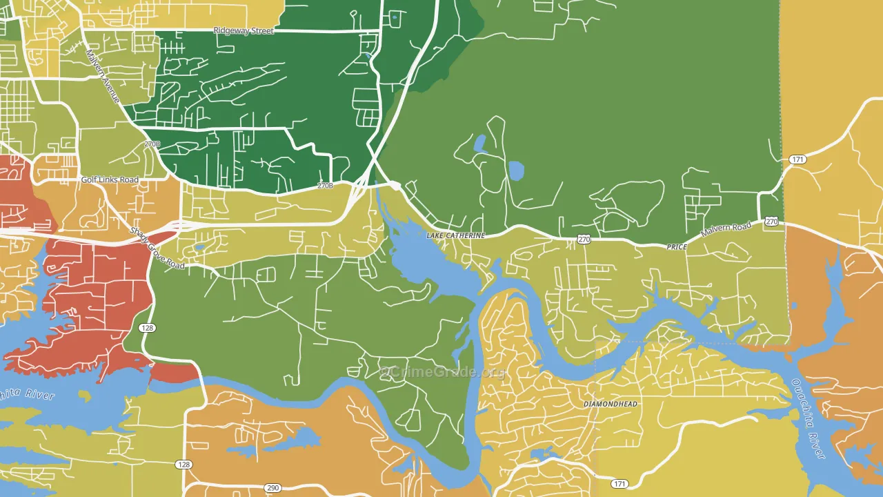 Lake Catherine, AR Map of Arson Rates