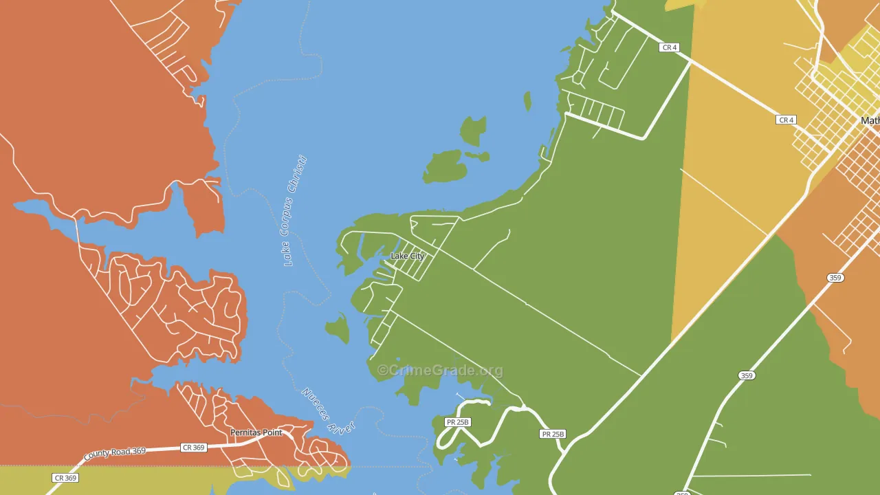 Lake City, TX Map of Arson Rates