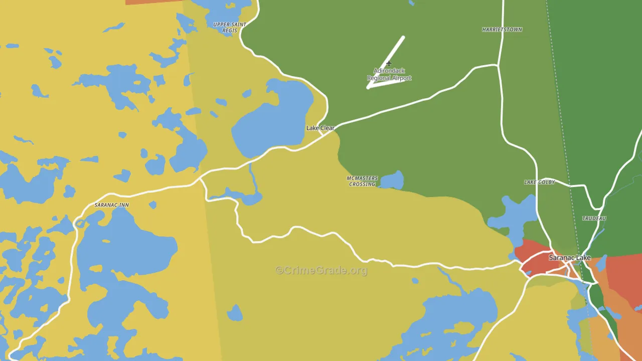 Lake Clear, NY Map of Arson Rates
