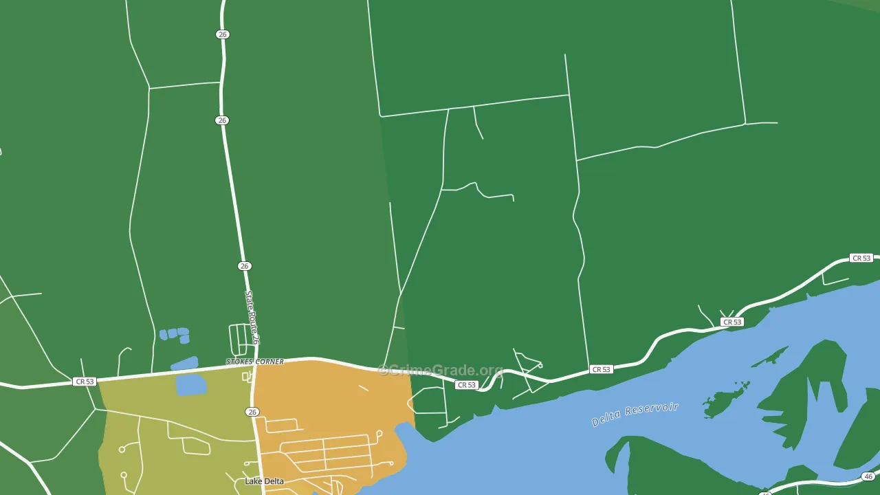 Lake Delta, NY Map of Arson Rates