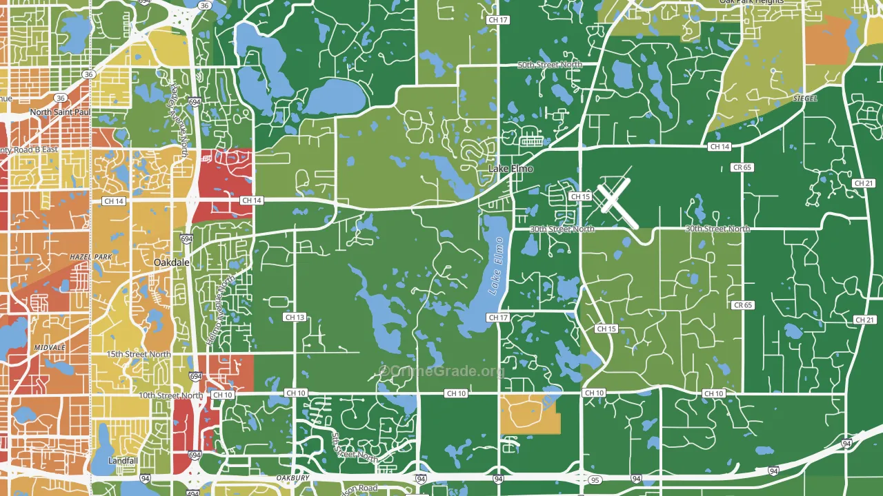 Lake Elmo, MN Map of Arson Rates