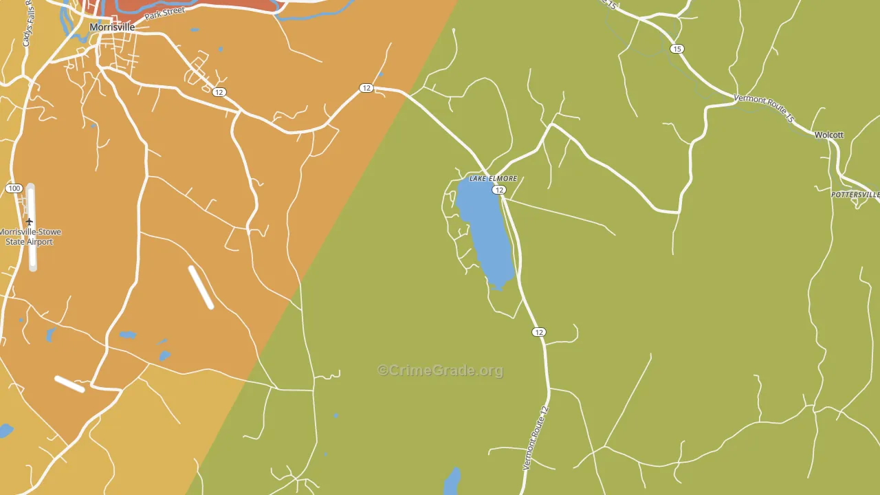 Lake Elmore, VT Map of Arson Rates