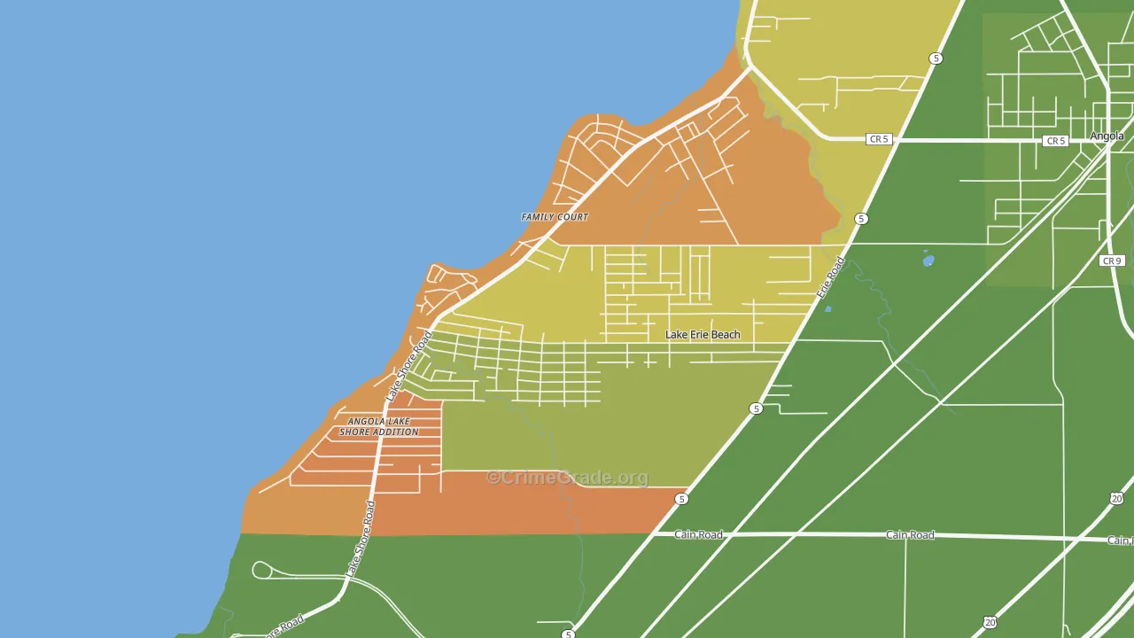 Lake Erie Beach, NY Map of Arson Rates