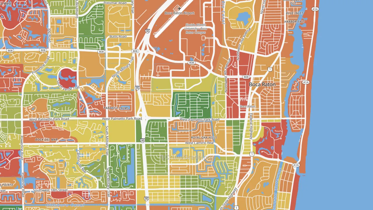Lake Floresta Park, Boca Raton, FL Map of Arson Rates