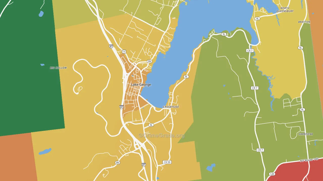 Lake George, NY Map of Arson Rates