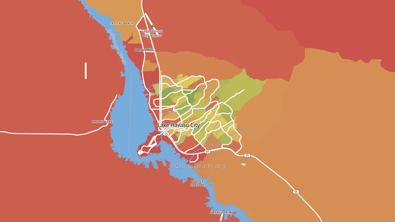 Lake Havasu City, AZ Map of Arson Rates