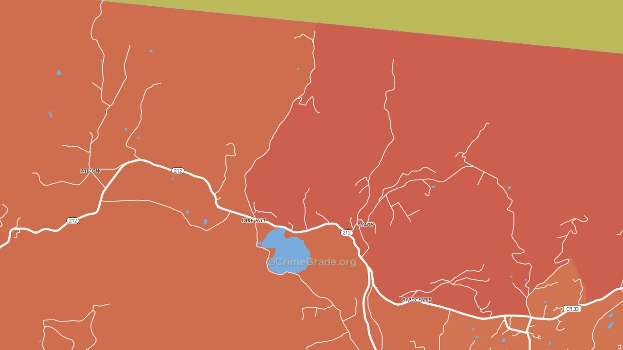 Lake Hill, NY Map of Arson Rates