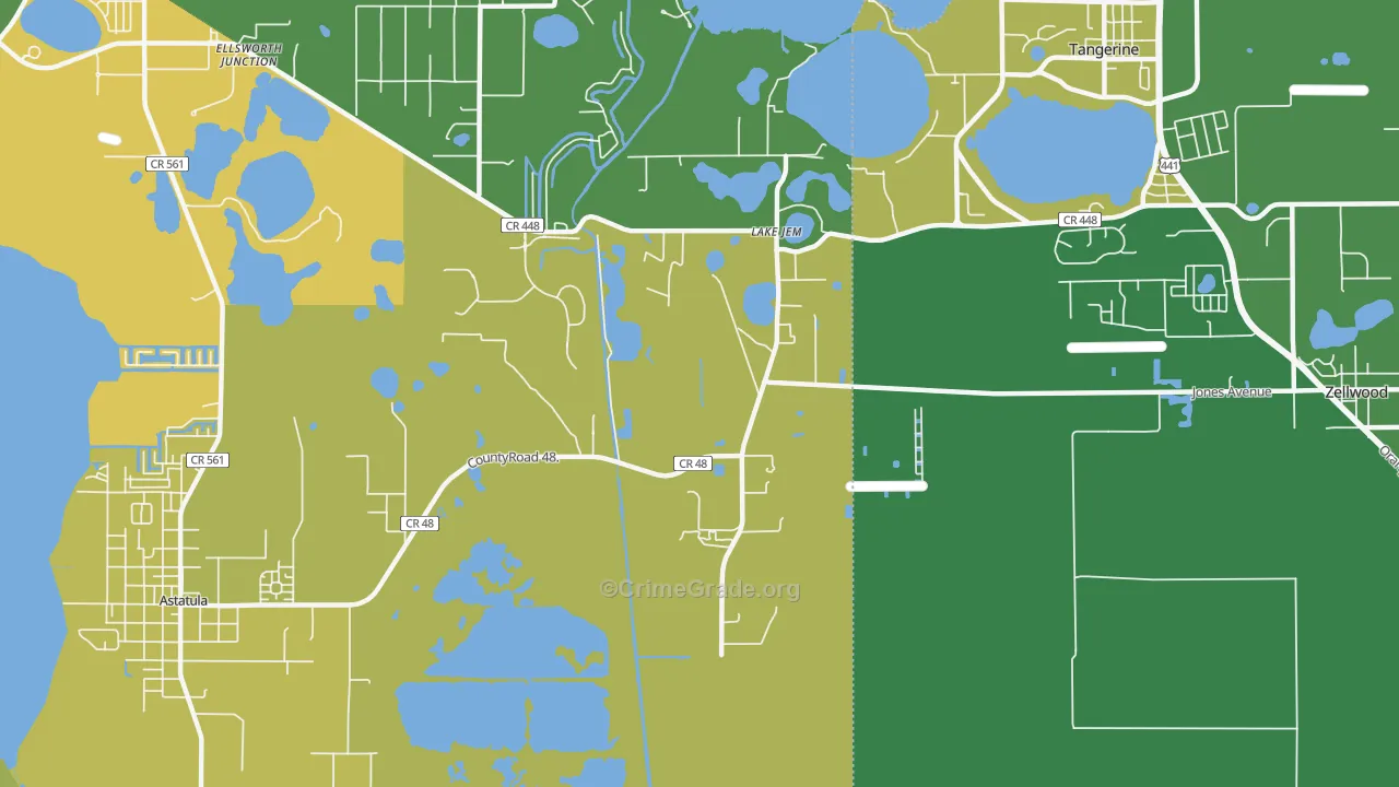 Lake Jem, FL Map of Arson Rates