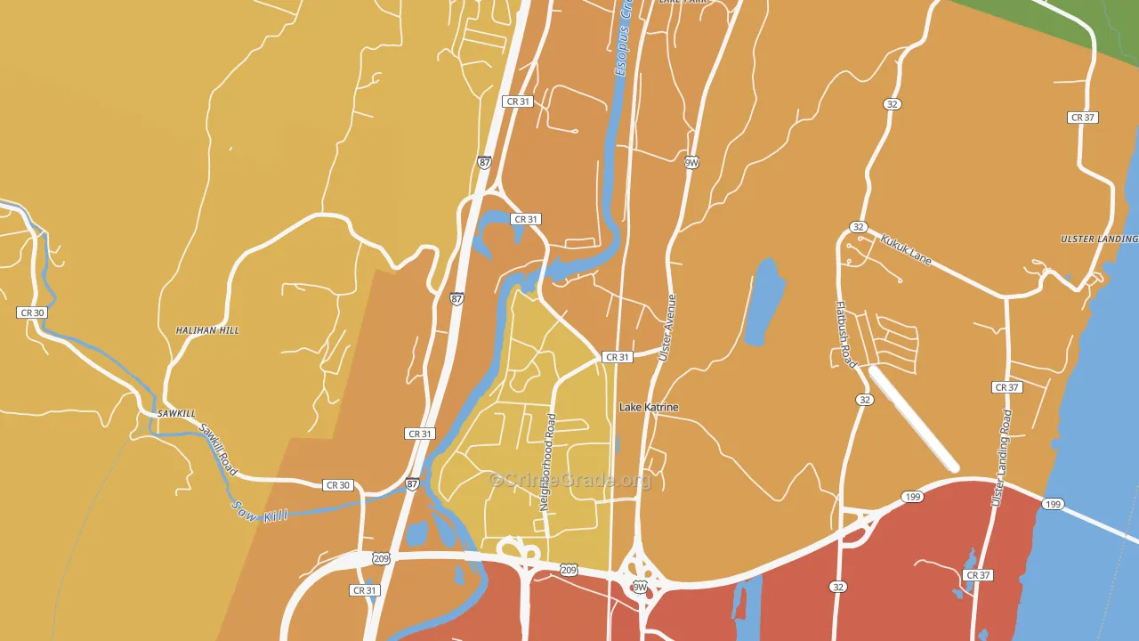 Lake Katrine, NY Map of Arson Rates