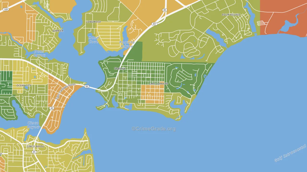 Lake Lorraine, FL Map of Arson Rates