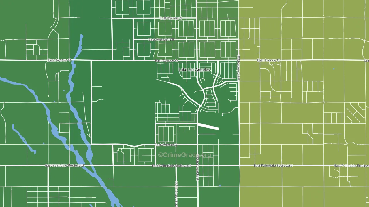 Lake Los Angeles, CA Map of Arson Rates