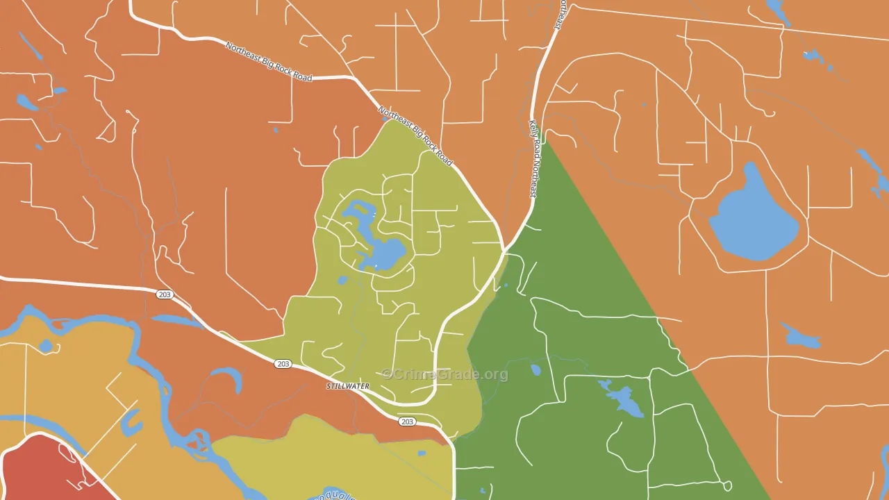 Lake Marcel-Stillwater, WA Map of Arson Rates