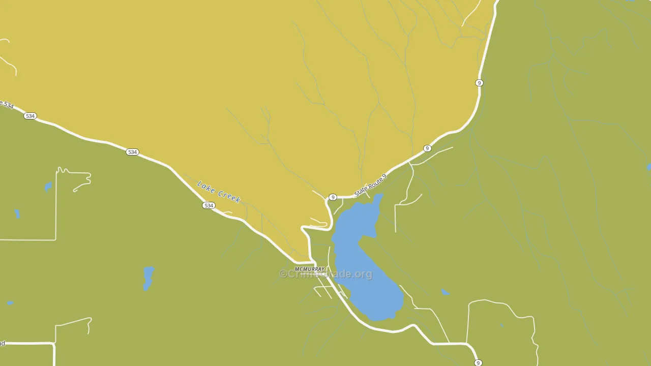 Lake McMurray, WA Map of Arson Rates