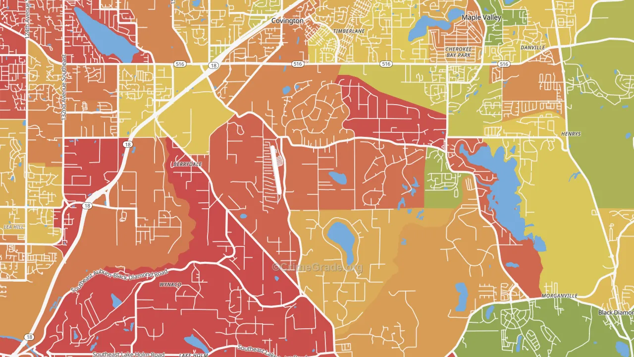 Lake Morton-Berrydale, WA Map of Arson Rates