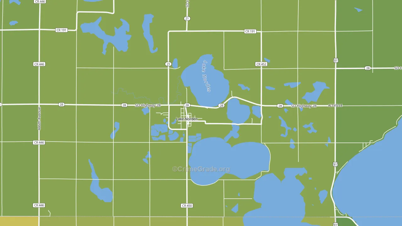 Lake Norden, SD Map of Arson Rates