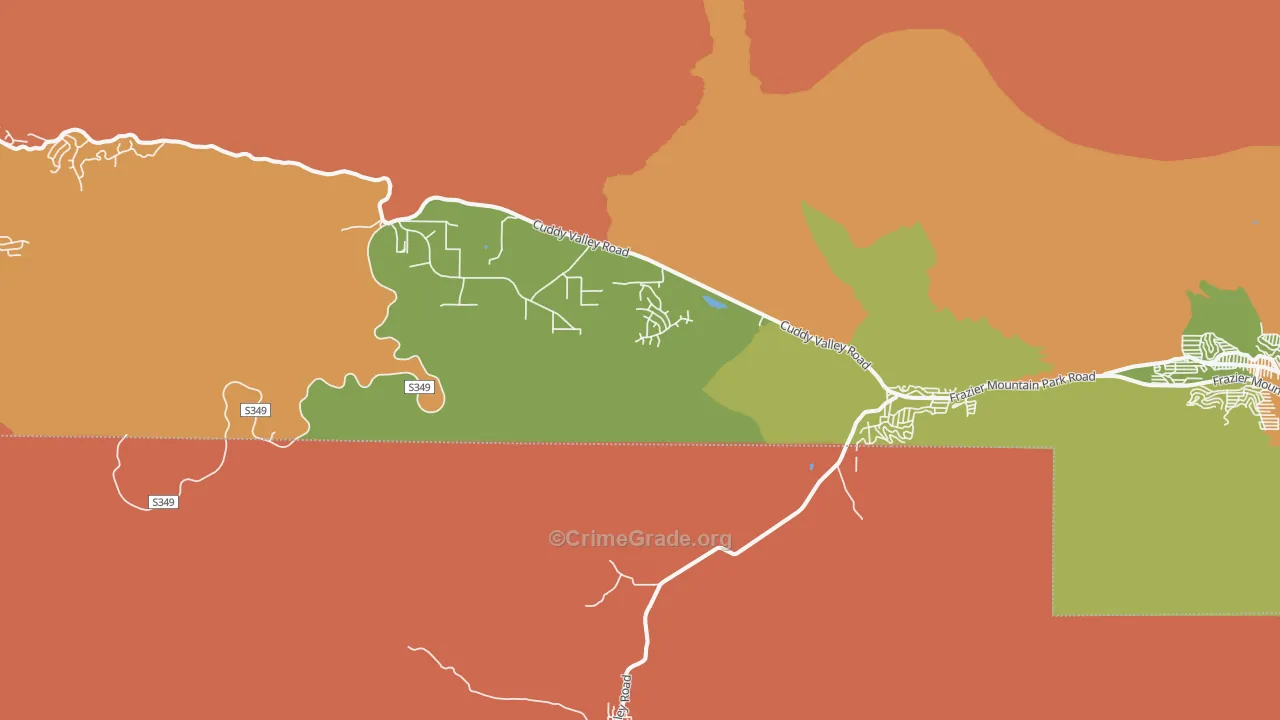 Lake of the Woods, CA Map of Arson Rates