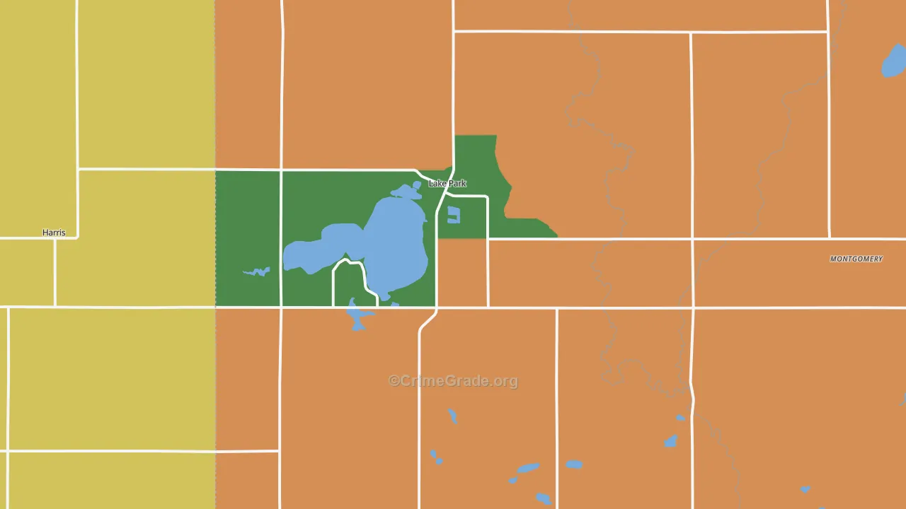 Lake Park, IA Map of Arson Rates