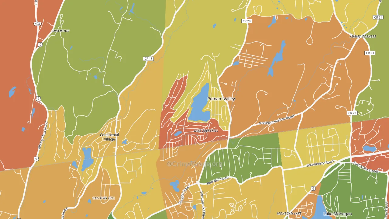 Lake Peekskill, NY Map of Arson Rates