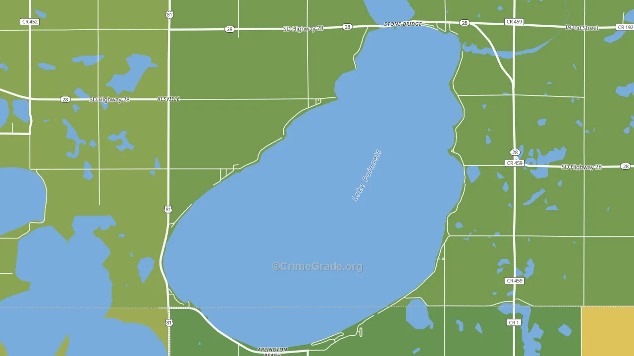 Lake Poinsett, SD Map of Arson Rates