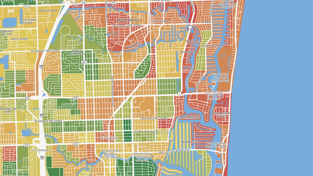 Lake Ridge, Fort Lauderdale, FL Map of Arson Rates