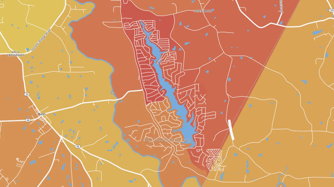 Lake Royale, NC Map of Arson Rates