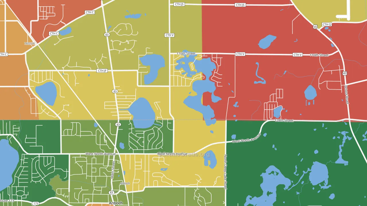 Lake Shangrila, WI Map of Arson Rates