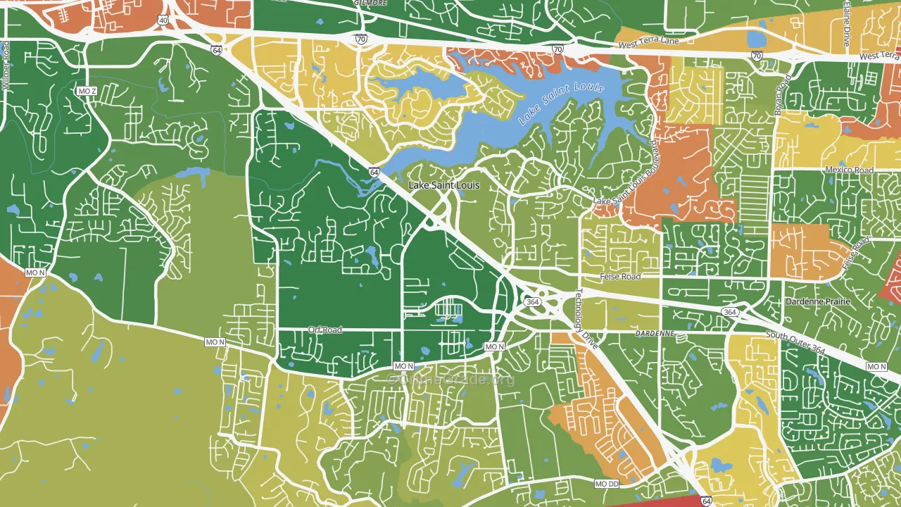 Lake St. Louis, MO Map of Arson Rates